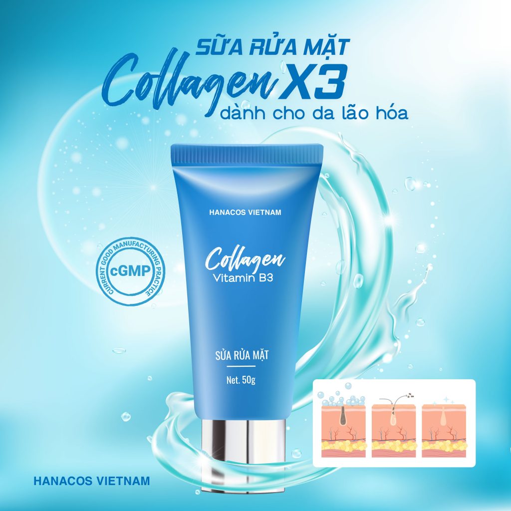 Sữa rửa mặt Collagen x3